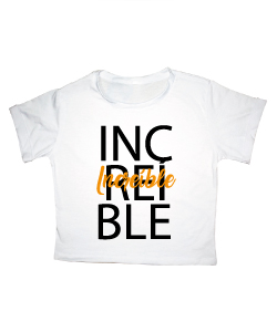 Crop Top con mensaje, Talla: Única, Materiales: Algodón , Cuidados: Lavar a mano